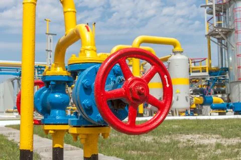 Gas compressor station Stock Photos