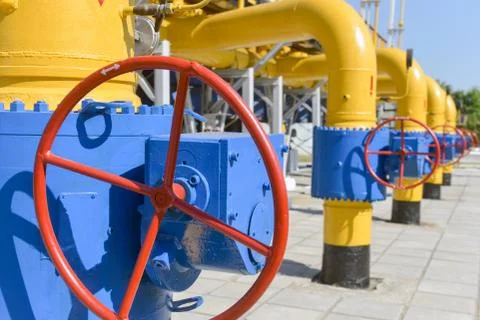 Gas compressor station Stock Photos