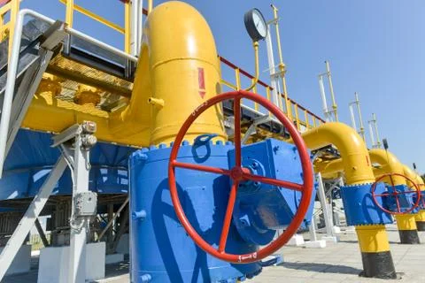 Gas compressor station Stock Photos