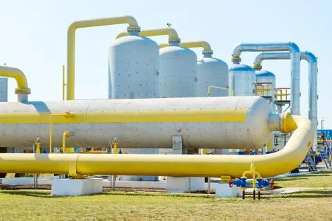 Gas compressor station Stock Photos