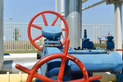 Gas compressor station Stock Photos