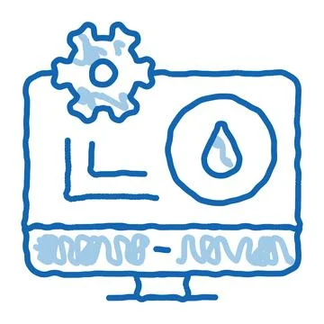 Gas consumption settings via computer doodle icon hand drawn illustration Stock Illustration