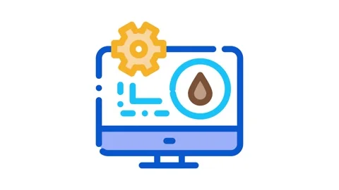 Gas consumption settings via computer Icon Animation Stock Footage 145281761