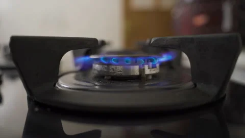 Gas cooker close-up. Stock Footage 222471975