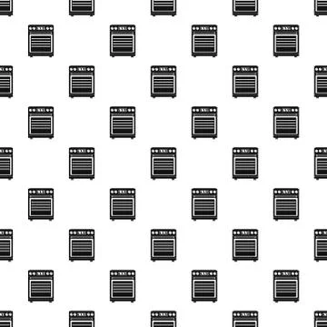 Gas cooker pattern seamless vector Stock Illustration