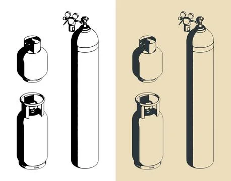 Gas cylinders mini set Stock Illustration
