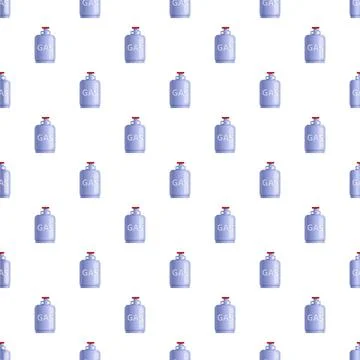 Gas cylinders seamless pattern on white background Stock Illustration