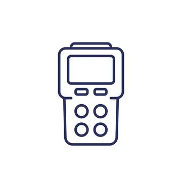 Gas detector line icon, vector Stock Illustration