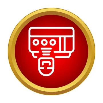 Gas detector sensor icon in red circle 库存插图