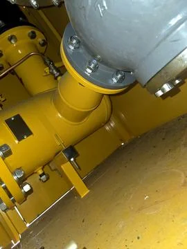 Gas Distribution Node Showing Piping and Equipment in a Facility at Ground .. 스톡 사진