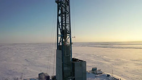 Gas drilling rig during the day Stock Footage 143519941
