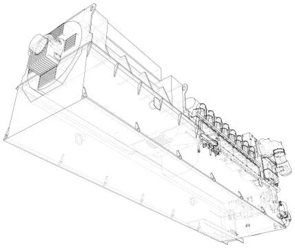 Gas-engine. Gas engine is an internal combustion engine which runs on a gas fuel Stock Illustration