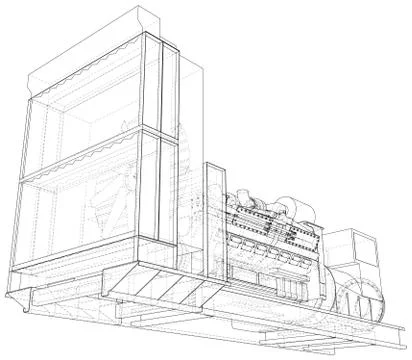 Gas-engine. Gas engine is an internal combustion engine which runs on a gas fuel Illustrazione stock