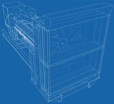 Gas-engine. Gas engine is an internal combustion engine which runs on a gas fuel Stock Illustration