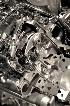 Gas engine valves Stock Photos