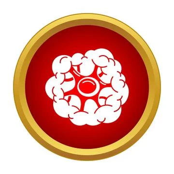 Gas explosion burst icon with smoke clouds Stock Illustration