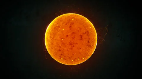 Gas explosions on sun surface Stock Footage 35639512