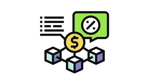Gas fee decentralized application color icon animation Stock Footage 326108183