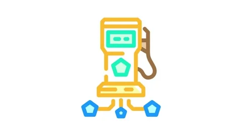 Gas fee decentralized application color icon animation Stock Footage 327259572