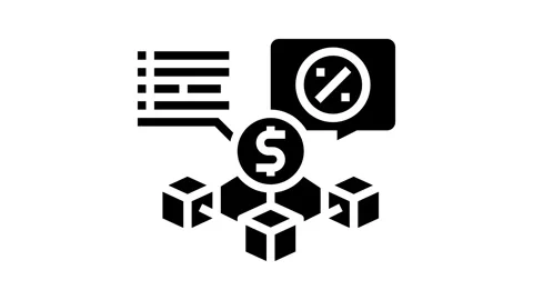 Gas fee decentralized application glyph icon animation Stock Footage 326145494