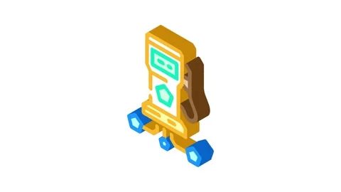 Gas fee decentralized application isometric icon animation Stock Footage 327280466