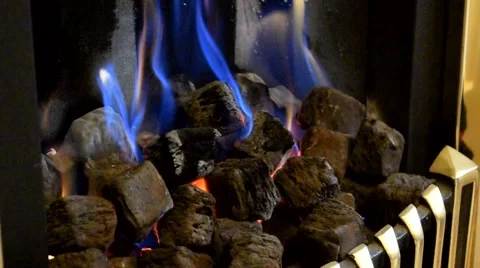 Gas Fire Burning - Christmas -  Stock Footage 45357169