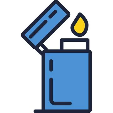 Gas fire lighter vector icon isolated on white Stock Illustration