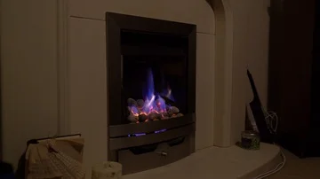 Gas fire side view Stock Footage 85534371