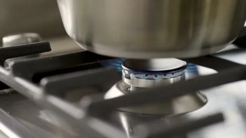 Gas fire switching on Stock Footage 140268724