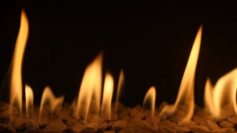Gas fireplace with burning fire Vídeos de archivo 86989891