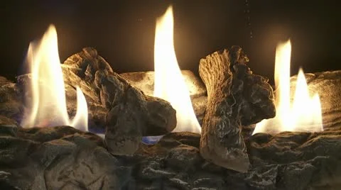 GAS FIREPLACE CLOSE UP Video stock 10605133