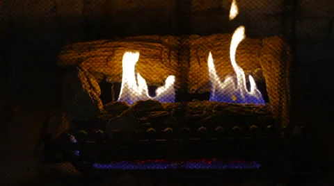Gas Fireplace Stock Footage 58505073