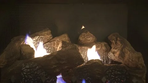 Gas fireplace Video stock 149542207