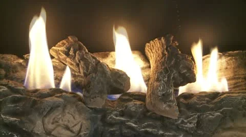 GAS FIREPLACE SLOW MOTION Stock-Footage 10605148