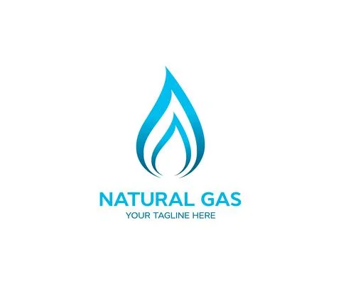 Gas flame with blue reflection vector design and illustration. Stock Illustration