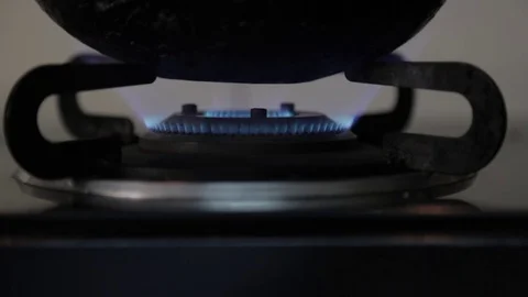 Gas Flame in eye level. Natural Gas Of A Gas Stove Video stock 76270434