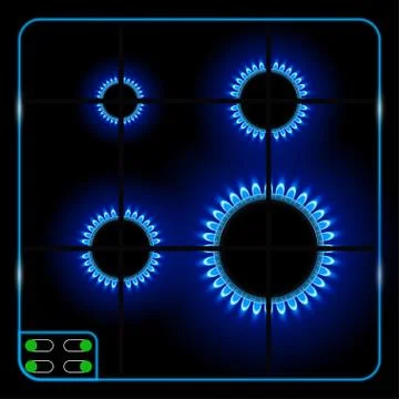 Gas with flame Stock Illustration