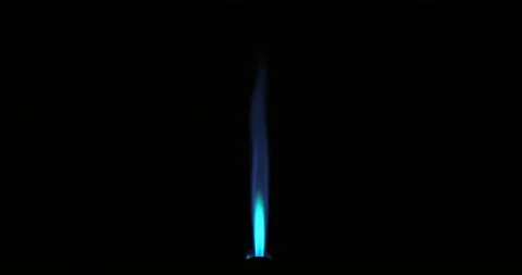 Gas flame isolated on black background. Blue fire shot on RED camera. Stock Footage 146986558