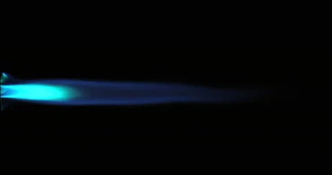 Gas flame isolated on black background. Blue fire shot on RED camera. Stock Footage 146986651