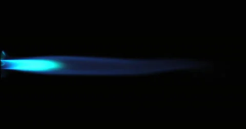 Gas flame isolated on black background. Blue fire shot on RED camera. Stock Footage 146986707