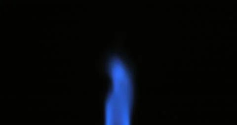 Gas flame isolated on black background. Blue fire shot on RED camera. Stock Footage 146986802