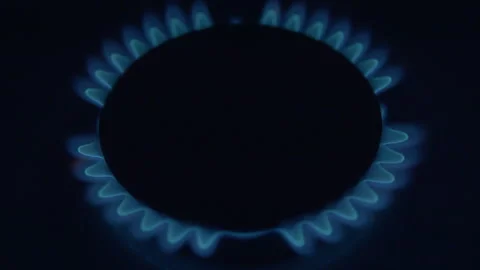 A Gas Flame Seen in Different Stages of Ignition and its Visual Artistry and Des Stock Footage 306720655