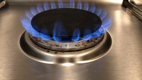 Gas flame on a stove Stock Footage 116446210