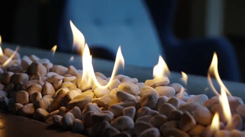 Gas flames in slow motion Stock Footage 267615736