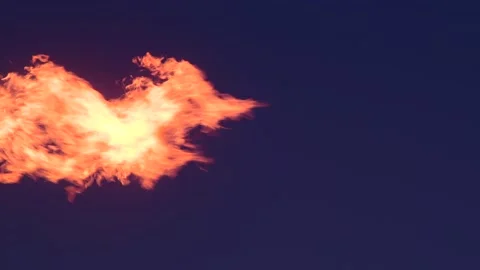 Gas flare stack burning excess gases at petrochemical plant united kingdom Stock Footage 190998961