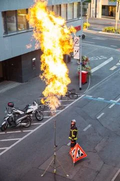 Gas flaring Foto stock