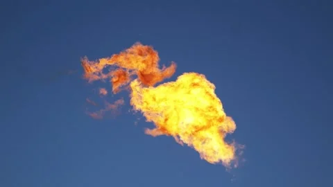 Gas flaring. Torch against the sky Stock Footage 144882018