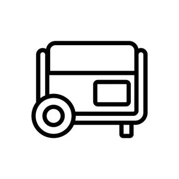 Gas generator icon vector outline illustration Illustrazione stock