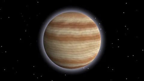 Gas giant planet rotating in space Stock Footage 340180125