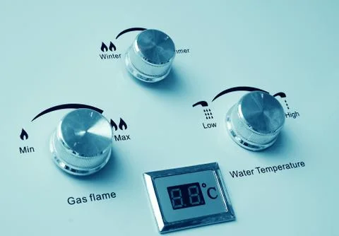 Gas heater control Stock Photos